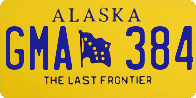 AK license plate GMA384