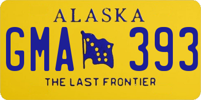 AK license plate GMA393