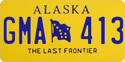 AK license plate GMA413