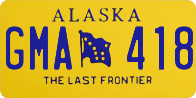 AK license plate GMA418
