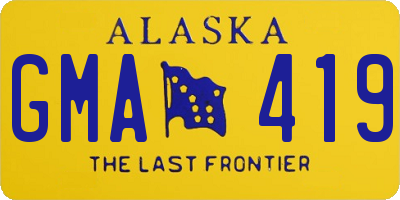 AK license plate GMA419