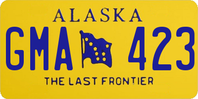 AK license plate GMA423