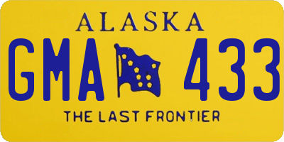AK license plate GMA433