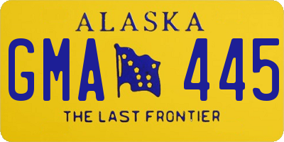 AK license plate GMA445