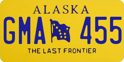 AK license plate GMA455
