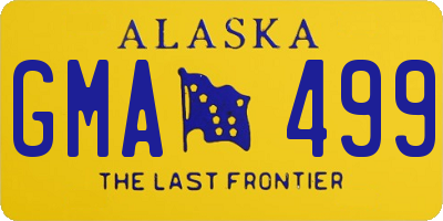 AK license plate GMA499