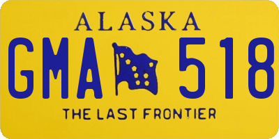 AK license plate GMA518