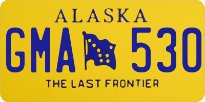 AK license plate GMA530