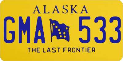 AK license plate GMA533