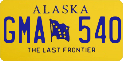 AK license plate GMA540