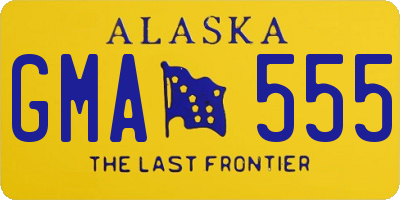 AK license plate GMA555