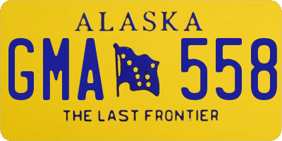 AK license plate GMA558