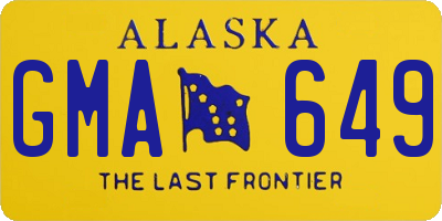 AK license plate GMA649
