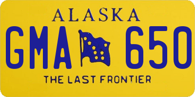 AK license plate GMA650