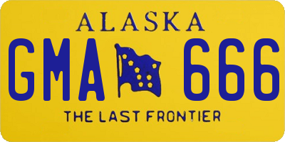 AK license plate GMA666