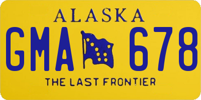 AK license plate GMA678