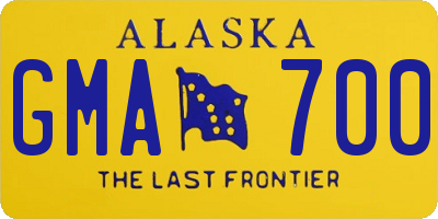 AK license plate GMA700