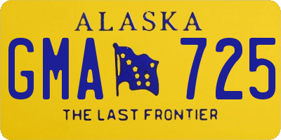 AK license plate GMA725