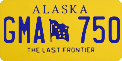 AK license plate GMA750