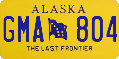 AK license plate GMA804