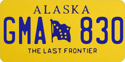 AK license plate GMA830