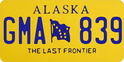 AK license plate GMA839