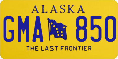 AK license plate GMA850