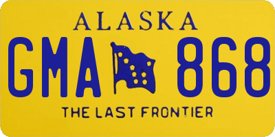 AK license plate GMA868