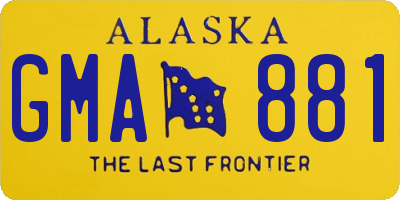 AK license plate GMA881