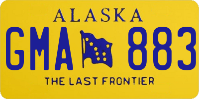 AK license plate GMA883