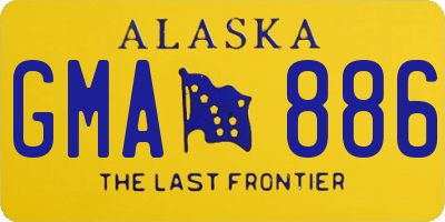 AK license plate GMA886