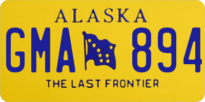 AK license plate GMA894
