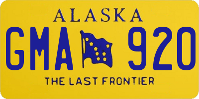 AK license plate GMA920