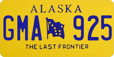 AK license plate GMA925