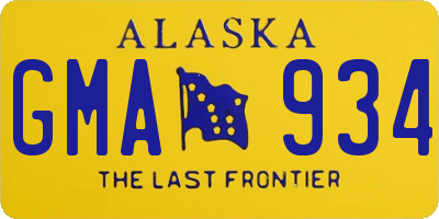AK license plate GMA934