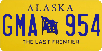 AK license plate GMA954