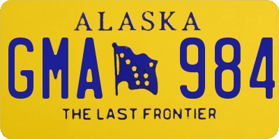 AK license plate GMA984