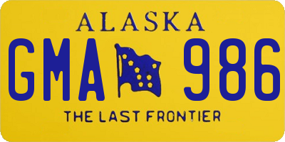AK license plate GMA986