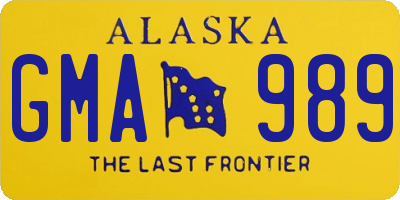 AK license plate GMA989