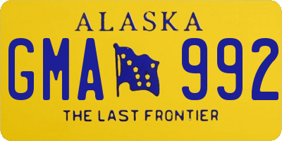 AK license plate GMA992