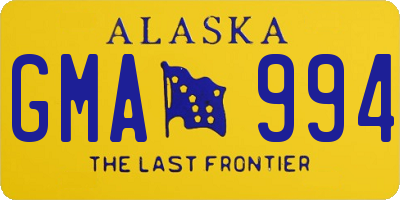 AK license plate GMA994