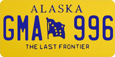 AK license plate GMA996