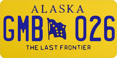 AK license plate GMB026