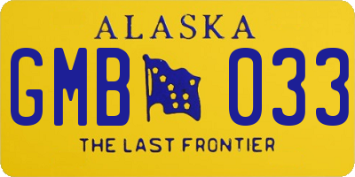 AK license plate GMB033