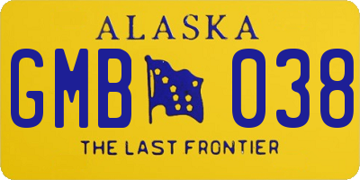 AK license plate GMB038