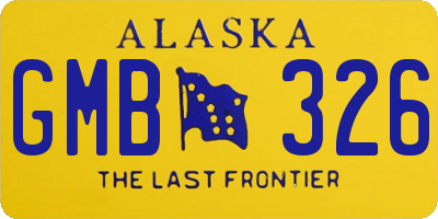 AK license plate GMB326