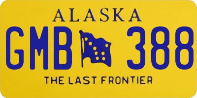 AK license plate GMB388