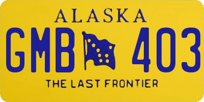 AK license plate GMB403
