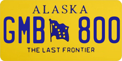 AK license plate GMB800