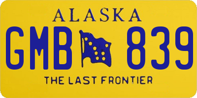 AK license plate GMB839
